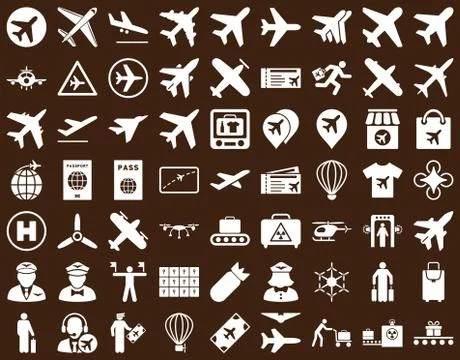 Aviation Icon Set Stock Illustration
