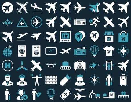 Aviation Icon Set Illustrazione stock