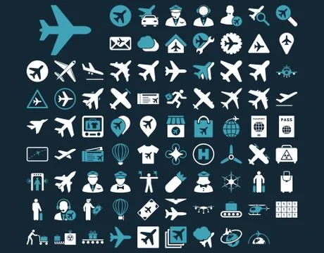 Aviation Icon Set 스톡 일러스트