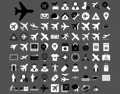 Aviation Icon Set Stock Illustration