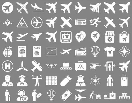 Aviation Icon Set Stock Illustration