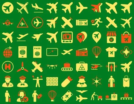 Aviation Icon Set 스톡 일러스트