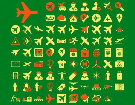Aviation Icon Set Stock Illustration