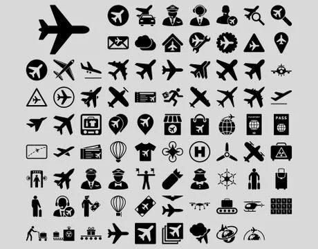 Aviation Icon Set Illustrazione stock