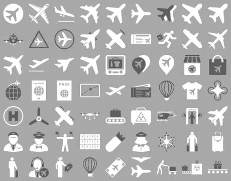 Aviation Icon Set Illustrazione stock