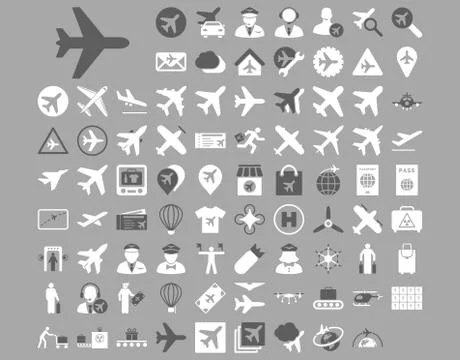 Aviation Icon Set Stock Illustration