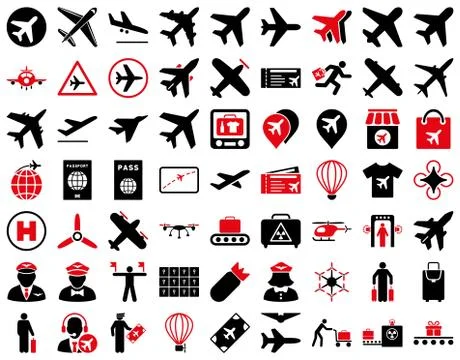 Aviation Icon Set Illustrazione stock