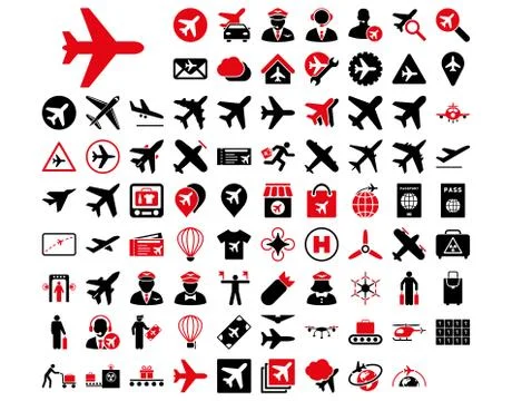 Aviation Icon Set 스톡 일러스트