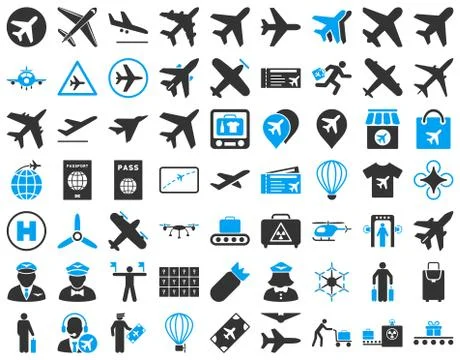Aviation Icon Set Stock Illustration