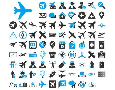 Aviation Icon Set Stock Illustration