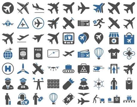 Aviation Icon Set Stock Illustration