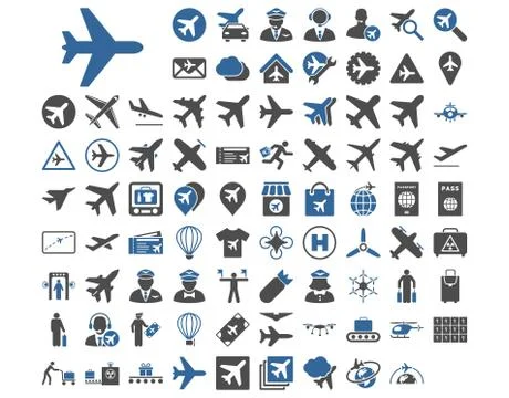 Aviation Icon Set Stock Illustration