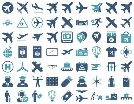 Aviation Icon Set Illustrazione stock