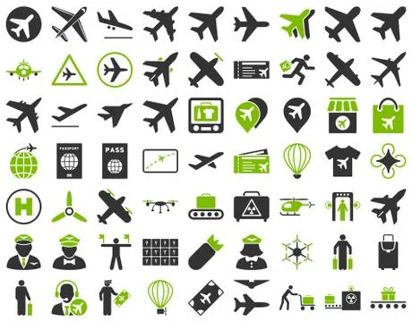 Aviation Icon Set Illustrazione stock