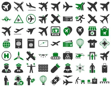 Aviation Icon Set Stock Illustration