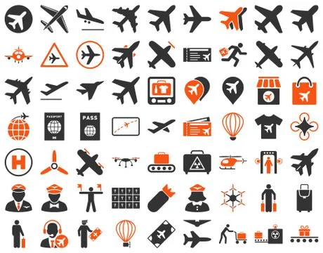 Aviation Icon Set Stock Illustration
