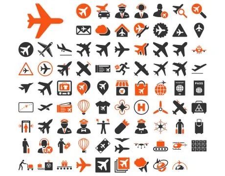 Aviation Icon Set Illustrazione stock