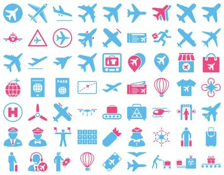 Aviation Icon Set 스톡 일러스트