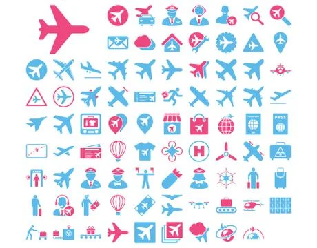 Aviation Icon Set Stock Illustration