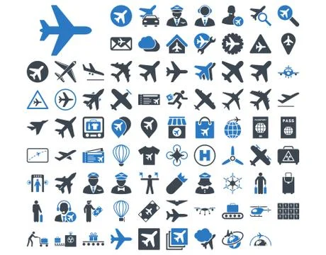Aviation Icon Set 스톡 일러스트
