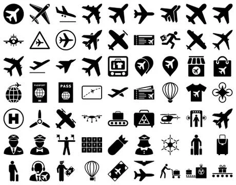 Aviation Icon Set 스톡 일러스트