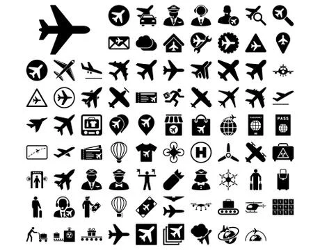 Aviation Icon Set Illustrazione stock