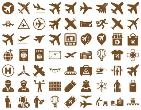 Aviation Icon Set 스톡 일러스트