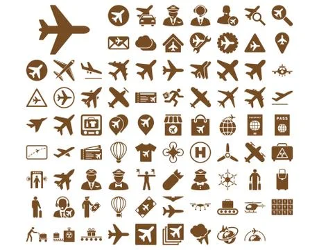 Aviation Icon Set 스톡 일러스트