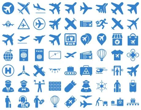 Aviation Icon Set Illustrazione stock
