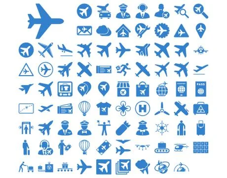 Aviation Icon Set 스톡 일러스트