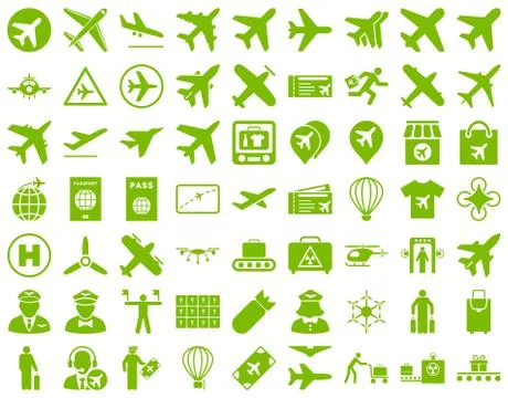 Aviation Icon Set Illustrazione stock