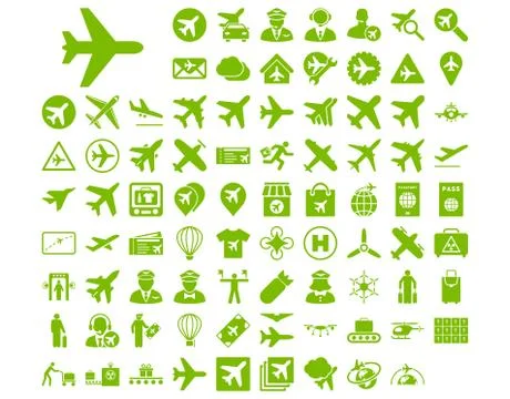 Aviation Icon Set Stock Illustration