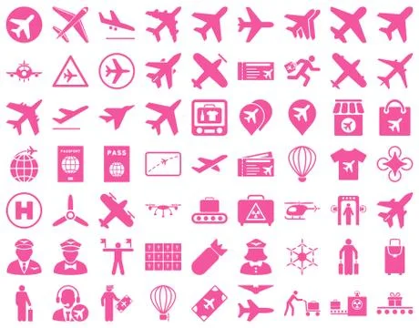 Aviation Icon Set Stock Illustration