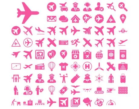 Aviation Icon Set 스톡 일러스트