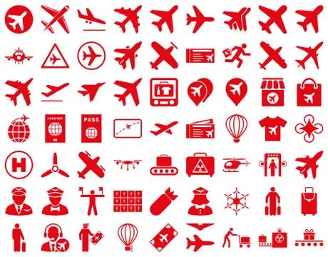 Aviation Icon Set Illustrazione stock
