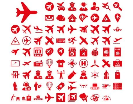 Aviation Icon Set Stock Illustration