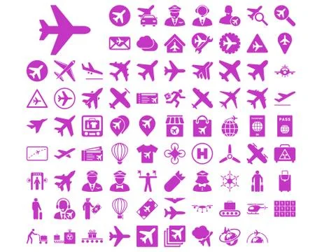 Aviation Icon Set Stock Illustration