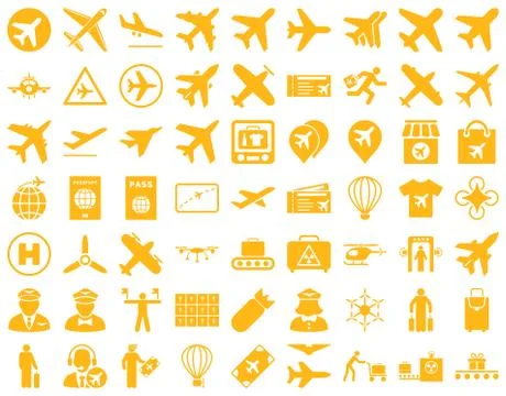 Aviation Icon Set Illustrazione stock