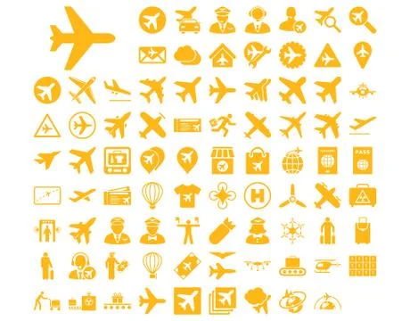 Aviation Icon Set Stock Illustration