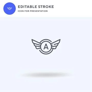 Aviation icon vector, filled flat sign, solid pictogram isolated on white, logo Stock Illustration
