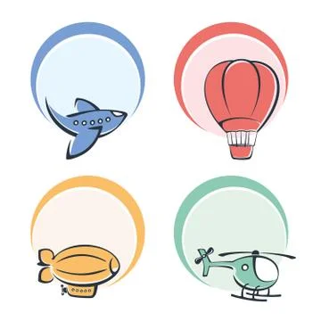 Aviation icons Stock Illustration