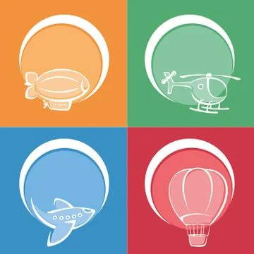 Aviation icons set Stock Illustration