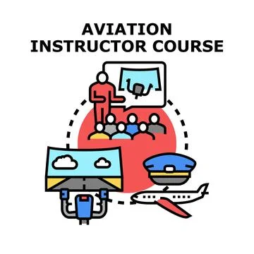 Aviation instructor course teaching pilot flight principles Illustrazione stock