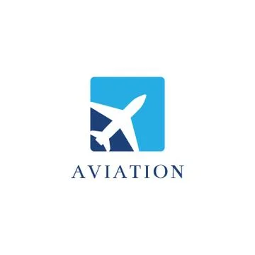 Aviation logo, plane logo design. simple flat vector illustration. Illustrazione stock
