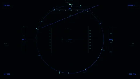 Aviation Low-Visibility Approach HUD ? 4K Animation Stock Footage 330698330