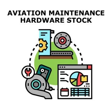 Aviation maintenance operations planning engineering concept Stock Illustration