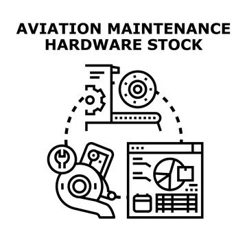 Aviation maintenance operations planning engineering concept Stock Illustration