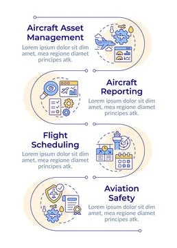 Aviation management control infographic vertical sequence 스톡 일러스트