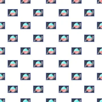 Aviation navigation instrument repeating pattern on white background Stock Illustration