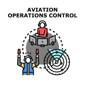 Aviation operations control management planning concept Illustration